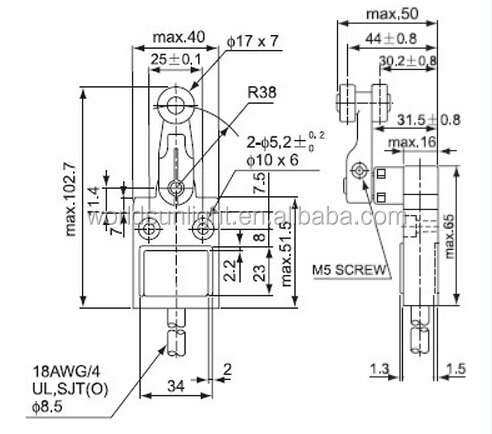 Ip67z-3112250v5a密封ころプランジャータイプの水- 証拠ローラプランジャリミットスイッチ一般的な価格仕入れ・メーカー・工場