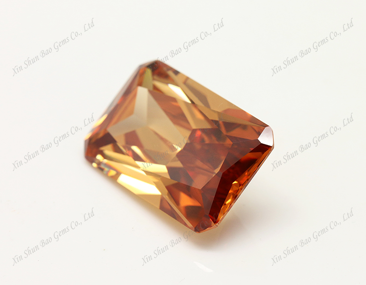 Octagon brillaint cut champagne AAA cubic zirconia suitable for casting