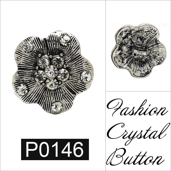 ジュエリーアクセサリーp0146アンティークシルバーと素敵なフラワーダイヤモンド結晶花びらaaaボタン問屋・仕入れ・卸・卸売り
