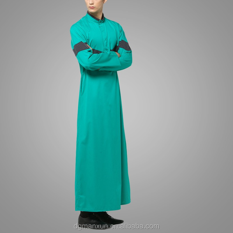 dgManxun Muslim High Quality Men Arab Thobe Wholesale Men Saudi Thobe Awwal Thobe Fly Series Green (3).jpg