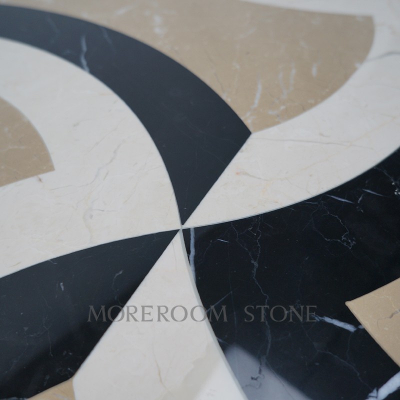 MPHH01G66-3 Golden Beige Marble Turkish Marble Flooring Tiles Water jet Marble Medallion MOREROOM STONE.jpg