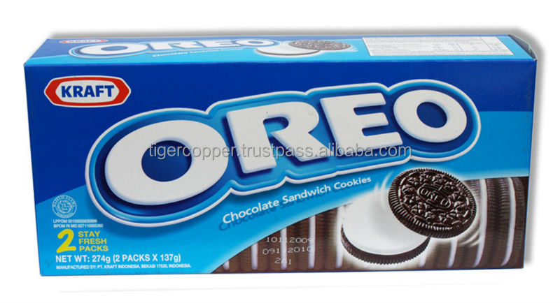 OREO CHOCOLATE SANDWICH COOKIES ICE CREAM ORANGE FLAVOR PACK 137G/OREO CHOCOLATE BISCUITS/OREO BISCUIT/OREO COOKIES