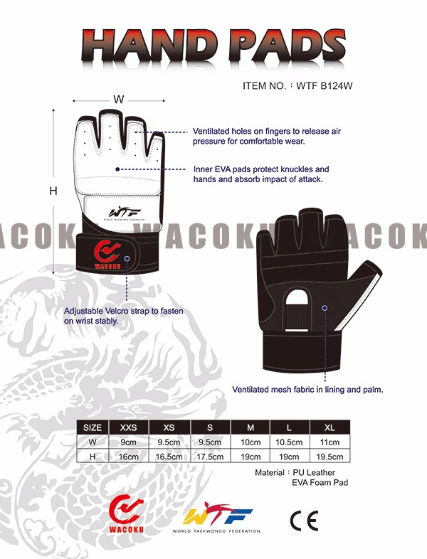 承認されたwtfテコンドーハンドプロテクター/武道の手袋仕入れ・メーカー・工場