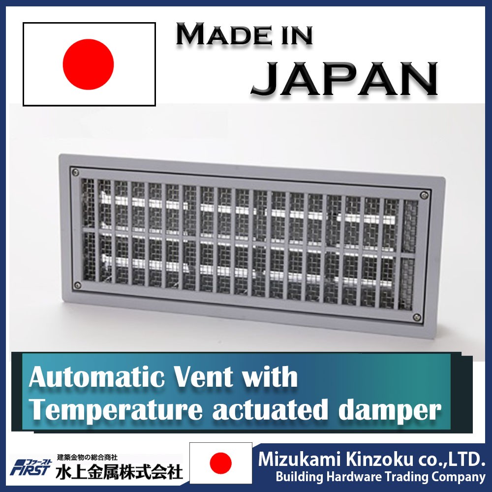 Functional Metal Louver Vent With Temperature Actuated Automatic Damper