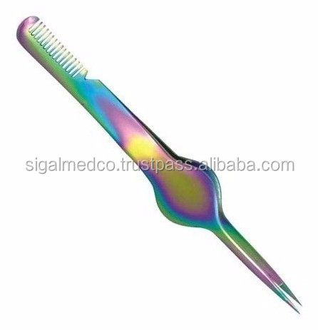 アイ眉ピンセット/細かいポイントと櫛マルチカラー 問屋・仕入れ・卸・卸売り