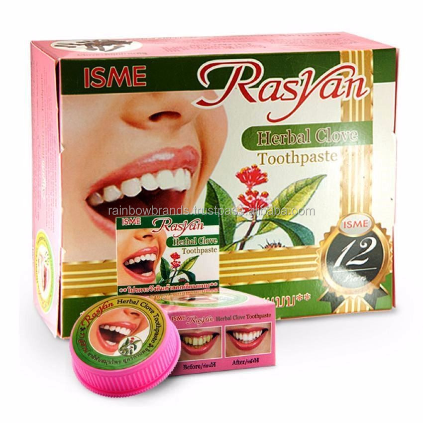 X12 rasyan ismeタイハーブクローブ歯磨き粉ホワイトニング歯抗細菌25グラム。 問屋・仕入れ・卸・卸売り