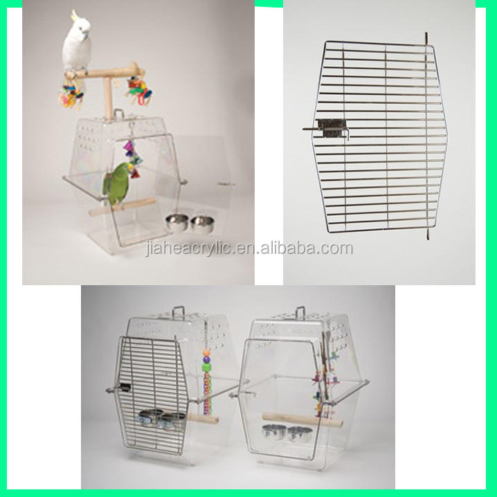 Wholesale Customized Decorative Plexiglass Parrot Cages Clear Bird Cage
