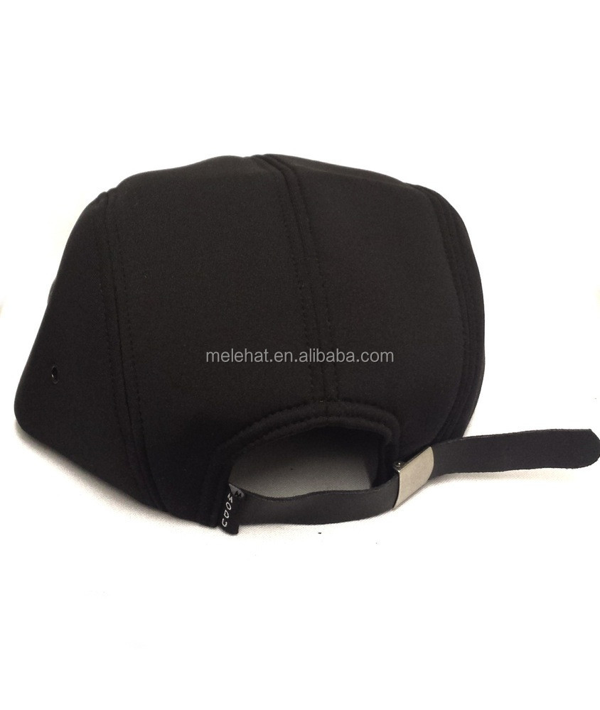 カスタム黒5パネルstrapback5パネルネオプレン卸売空白スナップバック帽子キャップ帽子ネオプレン素材のスナップバックキャップ仕入れ・メーカー・工場