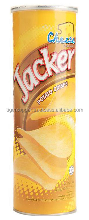 JACKER CRISPS VEGETABLE FLAVOR CANISTER 160G/JACKER POTATO CHIPS/JACKER POTATO SNACK