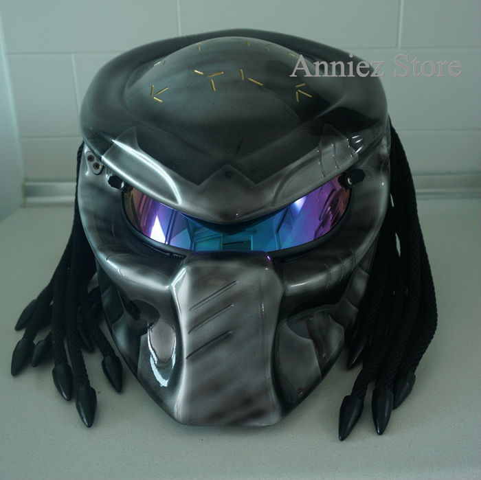 Predator Biker Motorcycle Helmet Custom 100% Unique ( Handmade )tri 