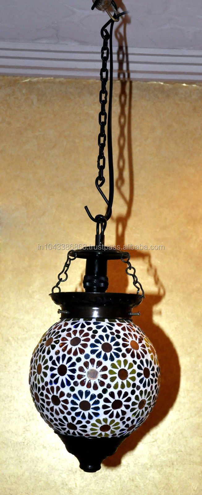 照明ガラスヴィンテージエスニックインドの装飾の天井のランプ、 卸売業者の装飾的なガラスのペンダントランプ問屋・仕入れ・卸・卸売り