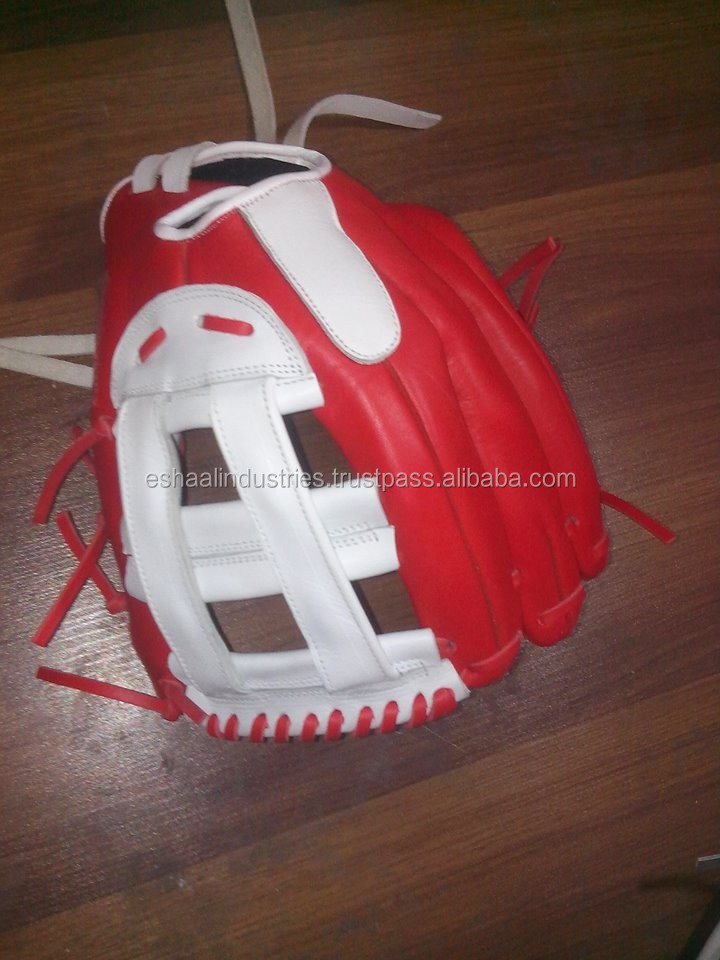 4種類の色良い品質大人野球手袋/イエロー野球手袋キップ革仕入れ・メーカー・工場