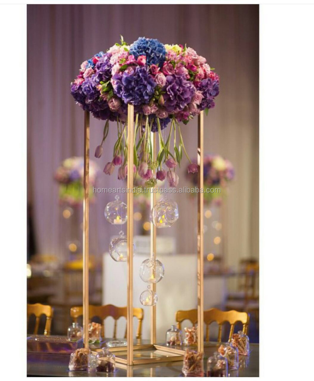 Tall bruiloft tafel middelpunt kandelaar met bloemen kandelaars ...