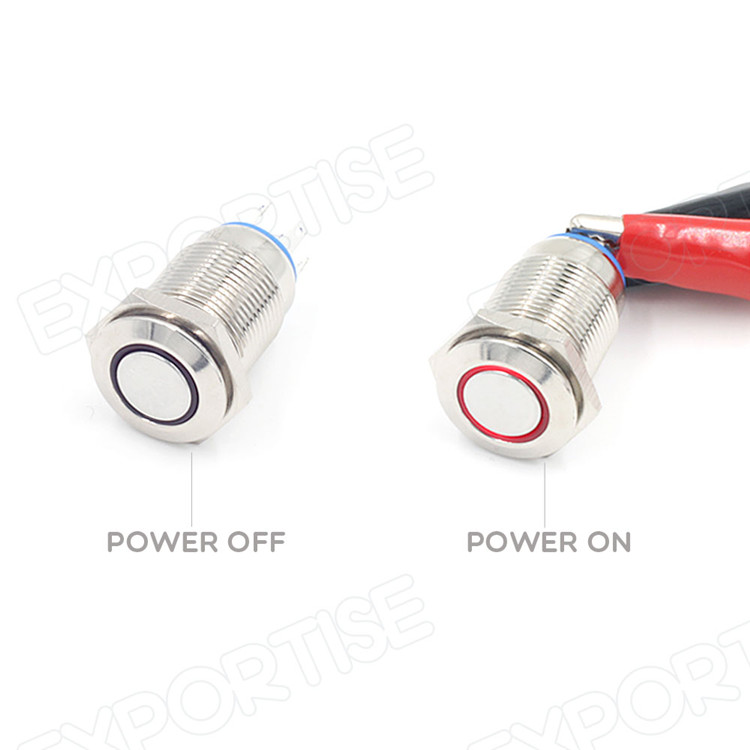 赤色ledプッシュボタン金属on/16mmled電源オフスイッチプッシュスイッチ仕入れ・メーカー・工場