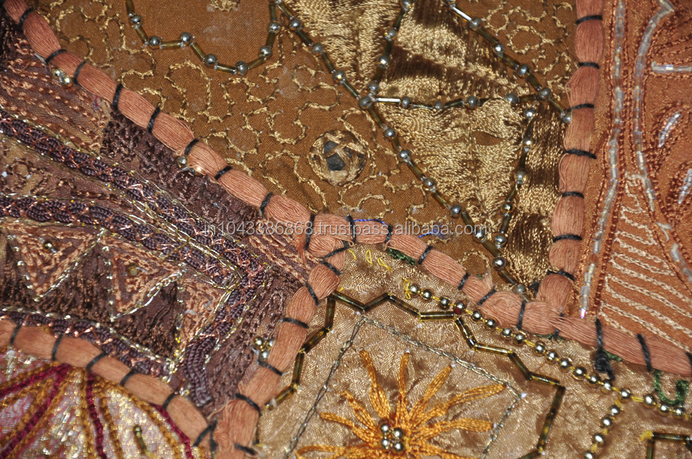 ヴィンテージインディアン芸術khambadianパッチワーク刺繍作業スパンコール作業綿壁のタペストリーを掛ける問屋・仕入れ・卸・卸売り