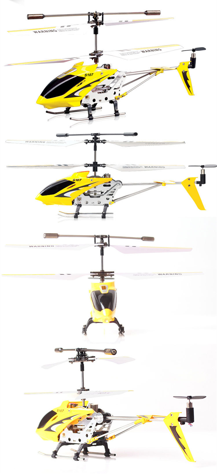 3チャンネルリモートコントロールヘリコプターsymas107gジャイロスコープと黄色問屋・仕入れ・卸・卸売り