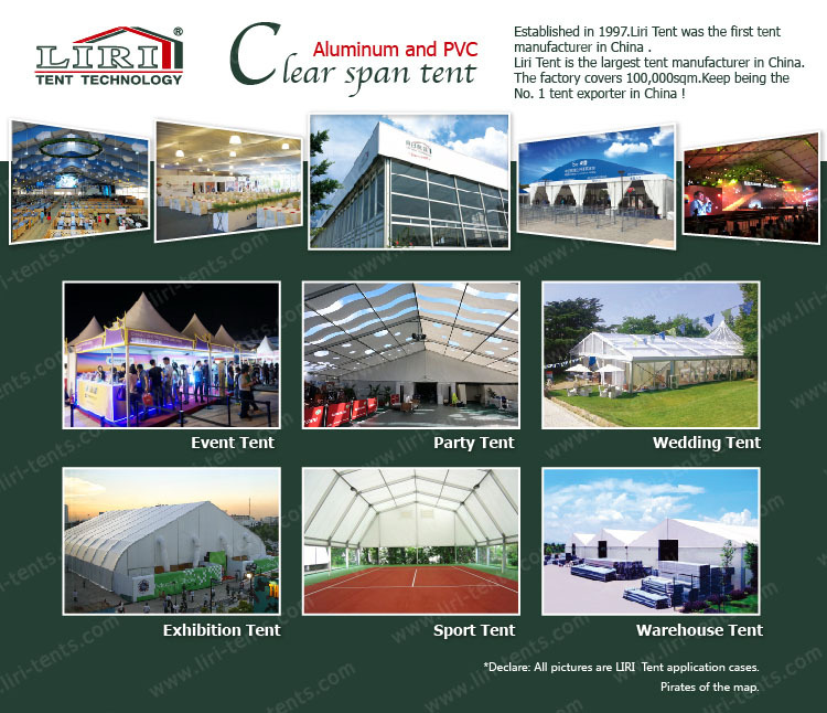 Experienced Aluminum Frame PVC Coated Clear Span Tent Manufacturer