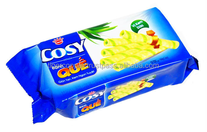 COSY WAFER ROLL WITH ORANGE CREAM FILLING BAG 160G