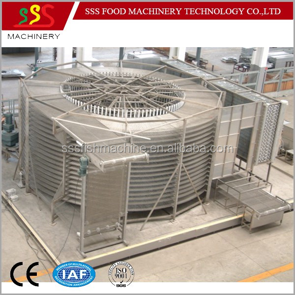 High Quality Spiral Freezer IQF Freezer for Fish Shrimp Meat Chicken Cake Seafood
