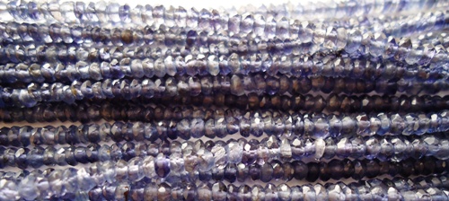 NATURAL LAPIS LUZILI FACETED ROUNDEL BEADS SIZE 16'' 2.75 TO 3.50 MM問屋・仕入れ・卸・卸売り