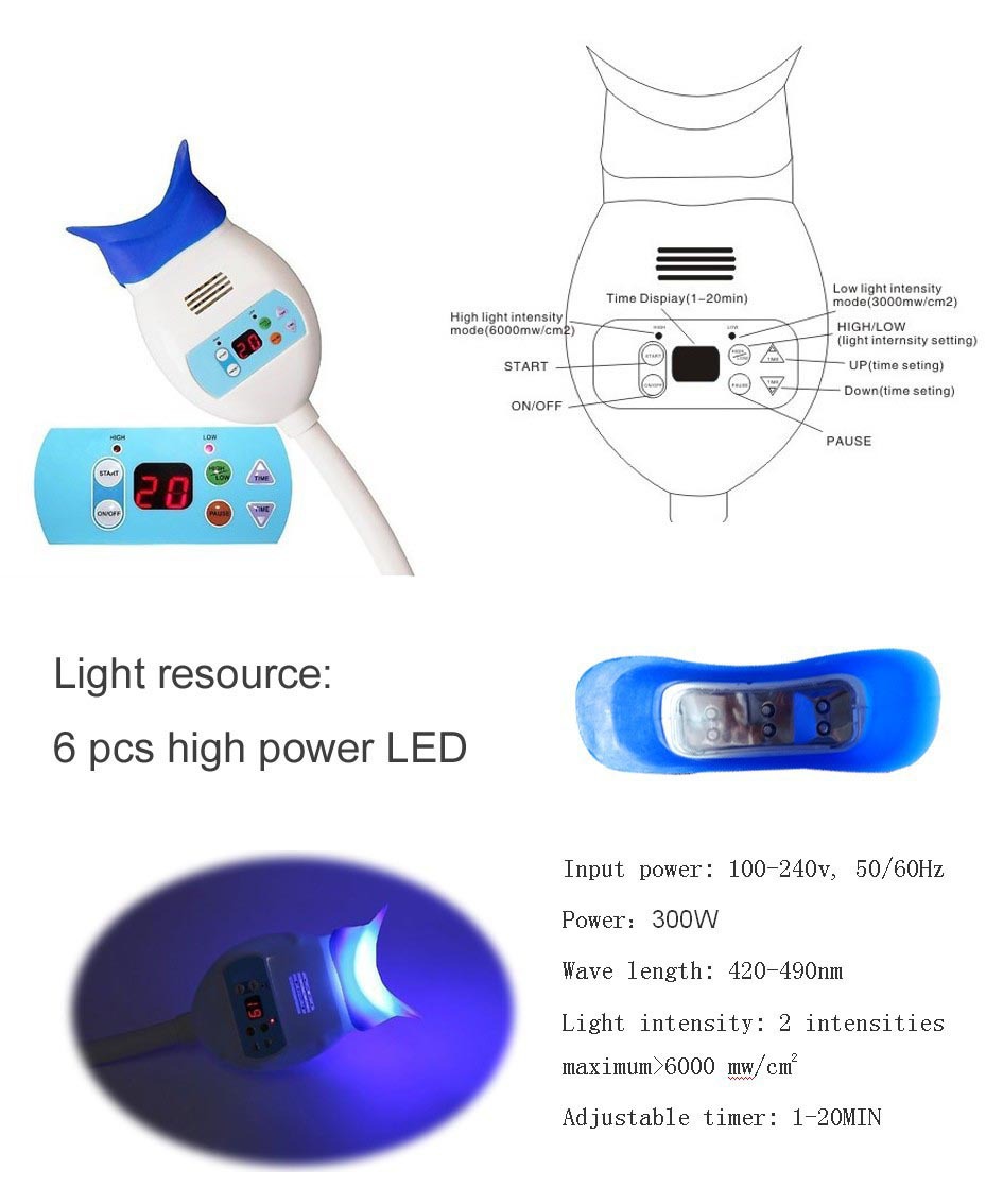 TR-KS-A Hot Sale Home Use Dental Teeth Whitening Lamp Bleaching System Blue Light With Desk Holder,teeth whitening home kit