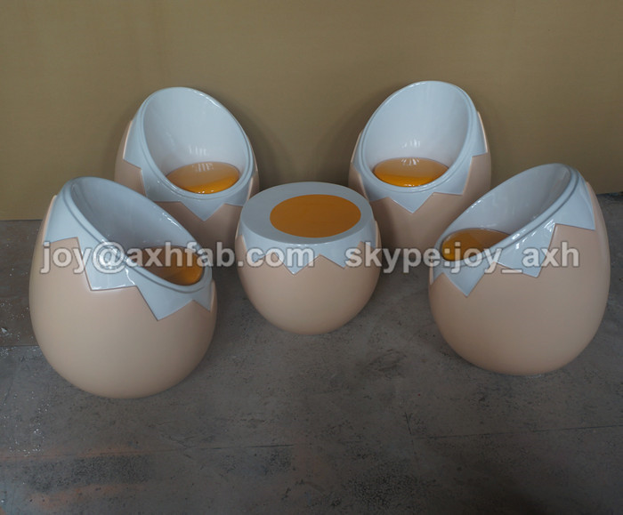 屋内・屋外の装飾的な卵の椅子とテーブル、 グラスファイバー/frpのレジャーチェア仕入れ・メーカー・工場