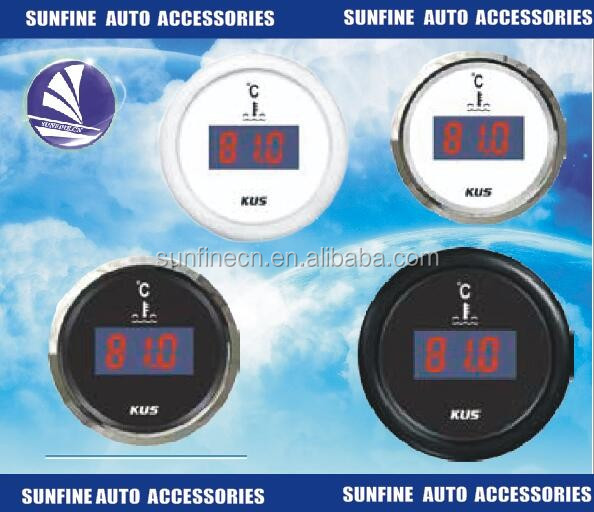 HOTSYSTEM 2/" 52mm Blue Digital LED Fahrenheit Water Temp Temperature Gauge Black