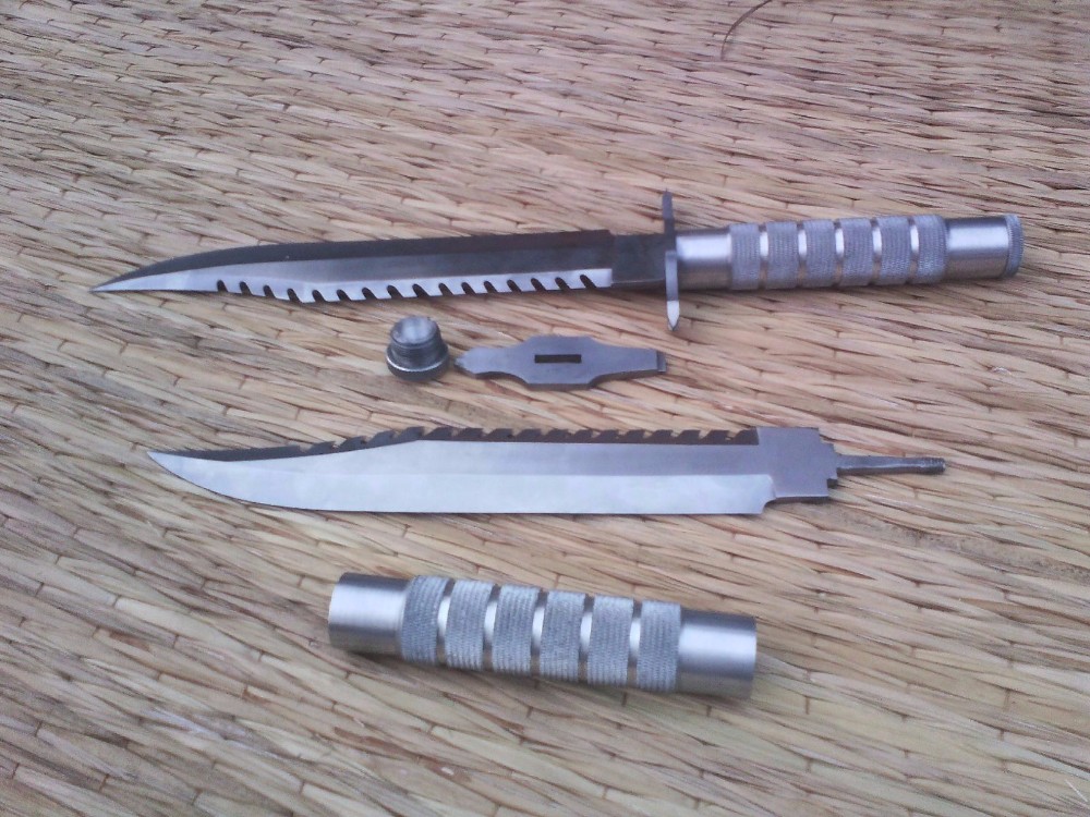 New Custom Survival Knife With Compass Basement ( 420 Steel Blade Bet