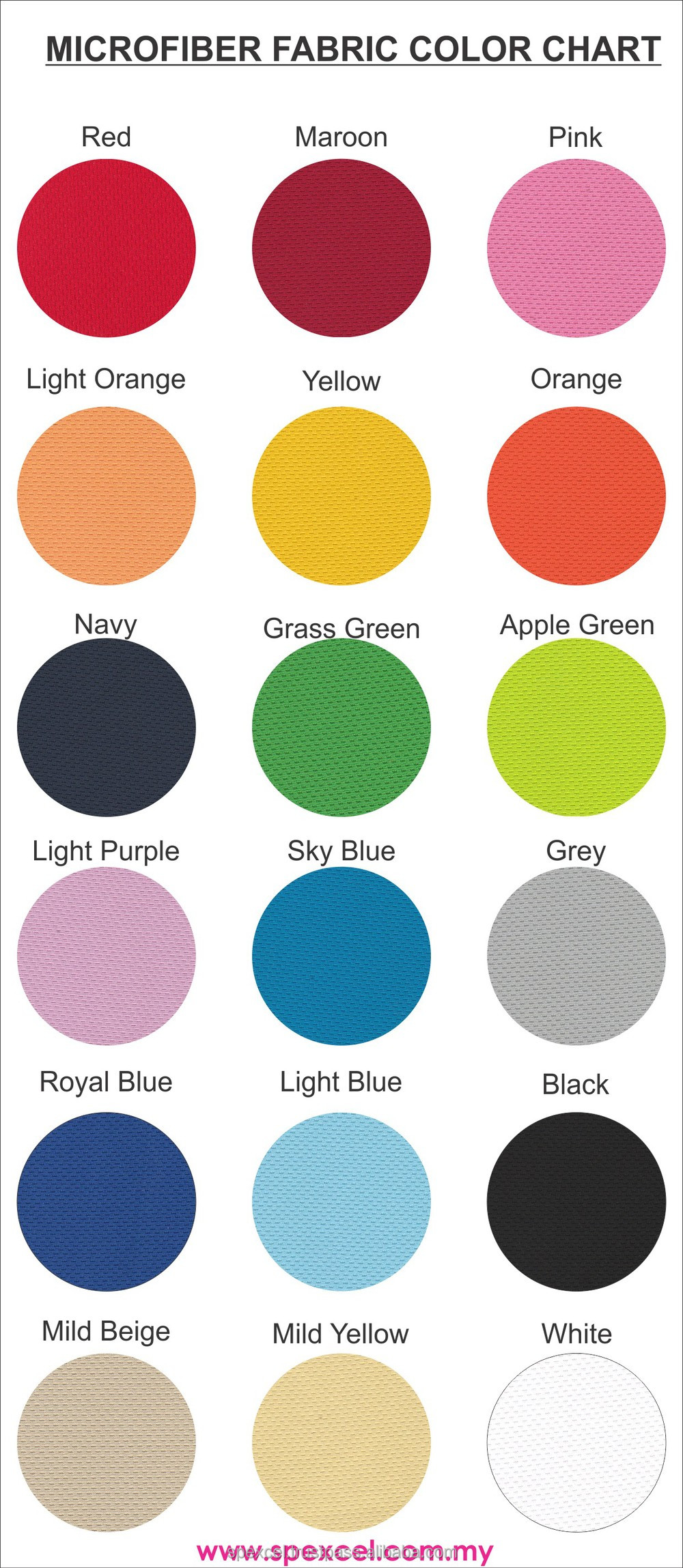 color chart microfiber