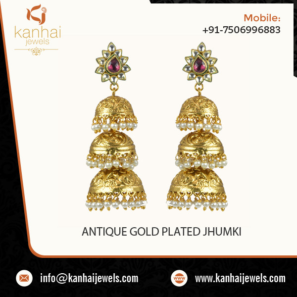 ANTIQUE GOLD PLATED JHUMKI.jpg