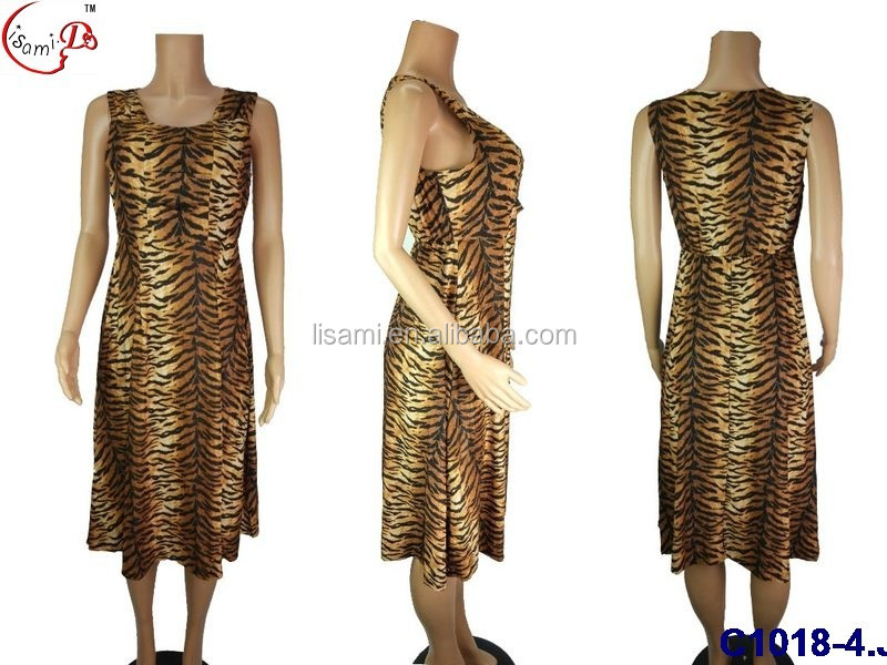 C1018 2016卸売アフリカドレスファッションno<em></em>nsleeve dashikiヒョウ柄アフリカスタイルのドレス仕入れ・メーカー・工場