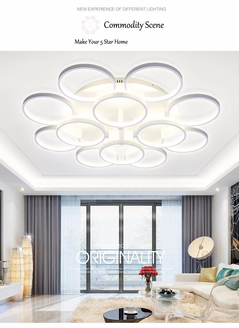 Circle Rings Designer Ceiling Lamp Avize Lighting Ceiling Lights