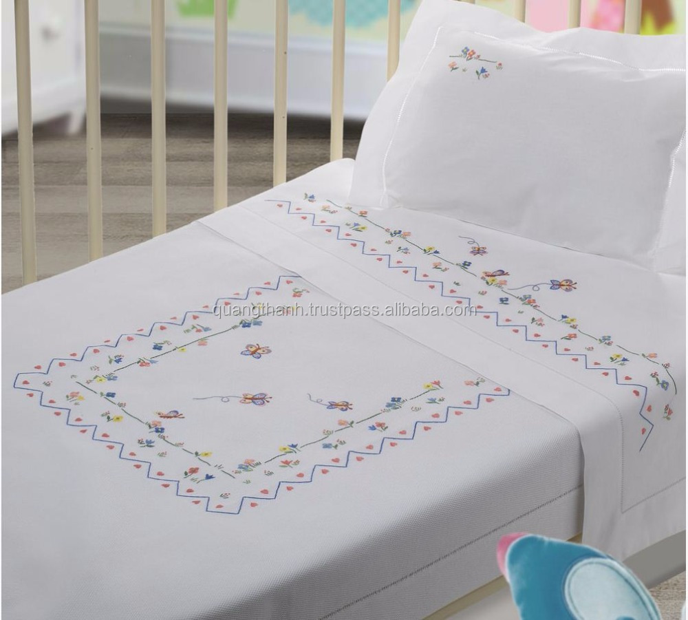 Hand Embroidered Baby Bedding Set No.1,Embroidery Children Bedding Set