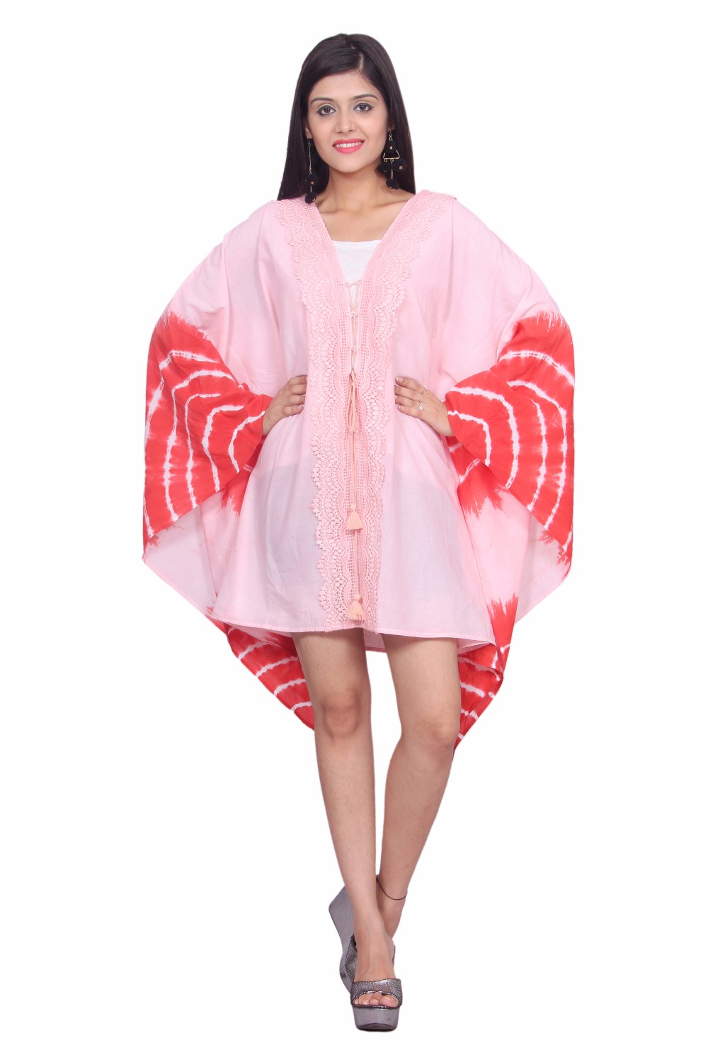 Tie Dye Dress Orange White Colour African Fashion Festival Dress