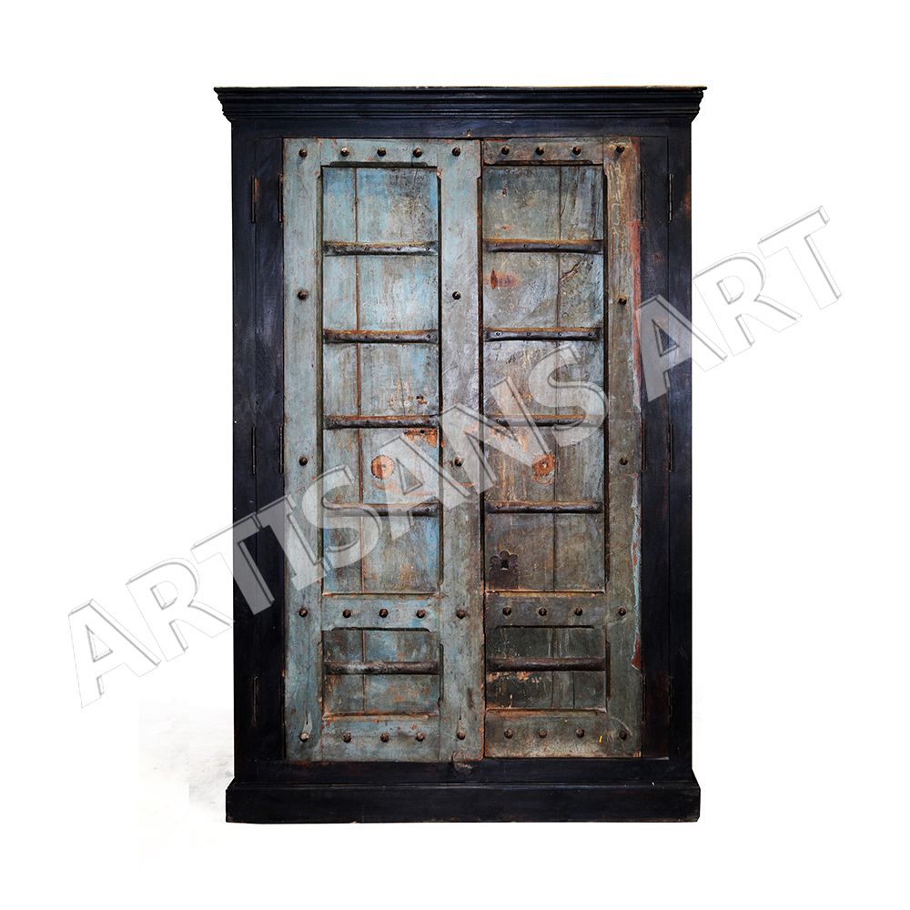 Vintage Reclaimed Antique Wooden Old Door Almirah Indian Old Doors