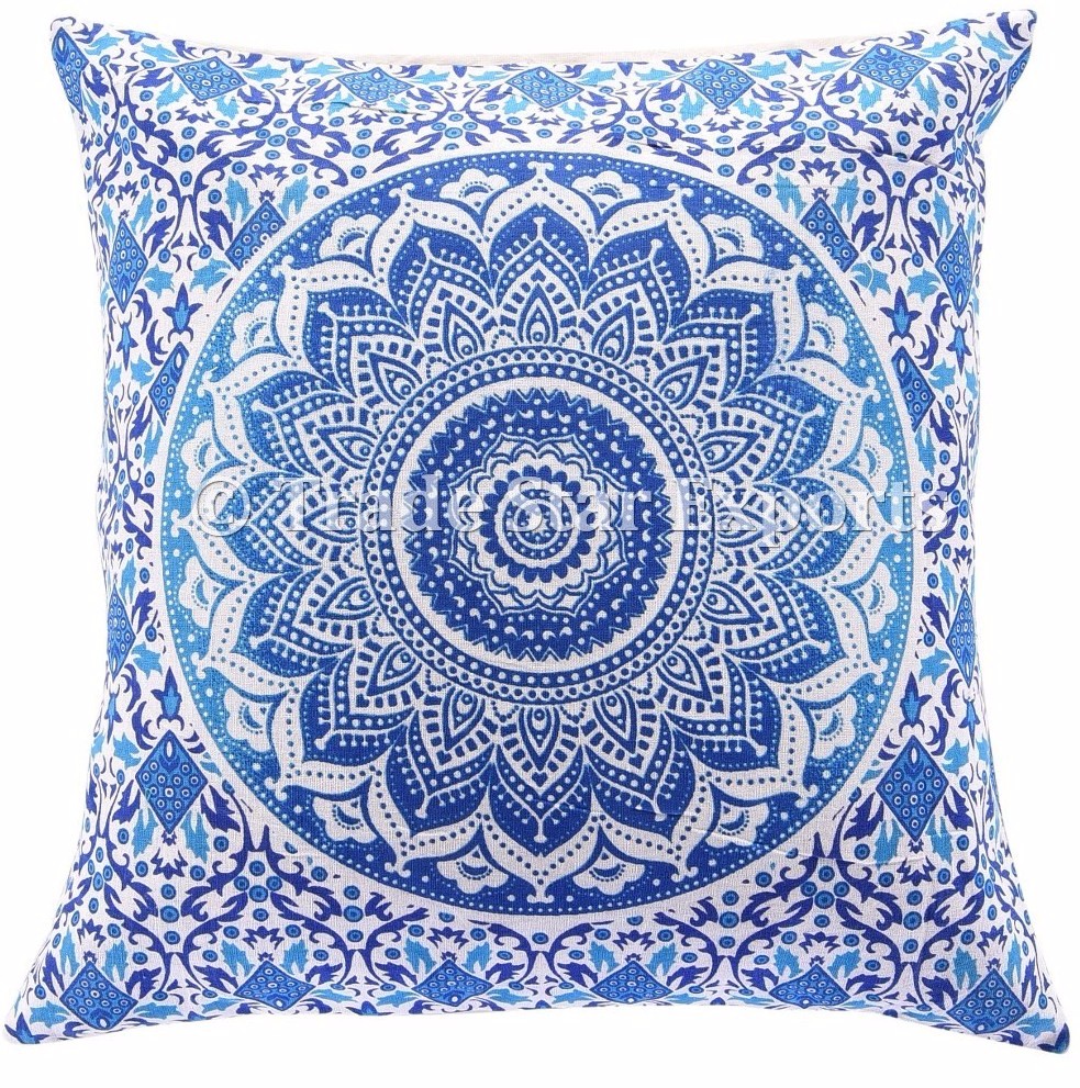 Mandala Fabric 100 Cotton Throw Pillow Cover Mandala Cushion Cover