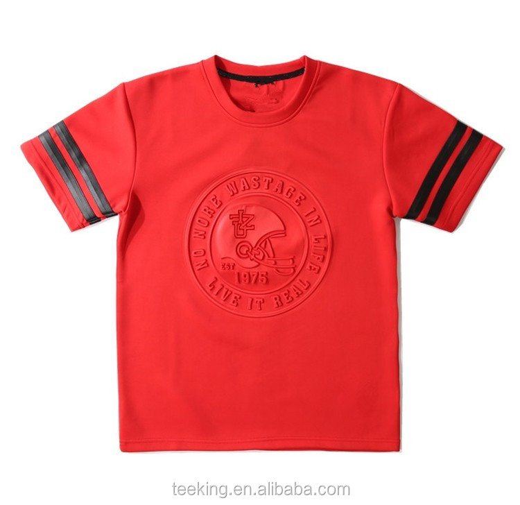 Fashion Pure Color 3d Embossed Printing T Shirt Buy Embossed T Shirt